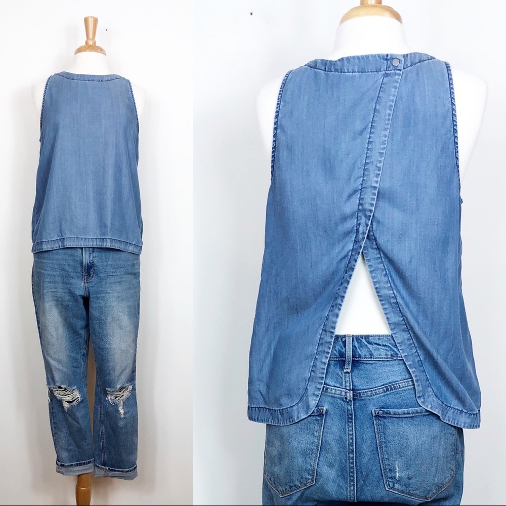 Gap 1969 • Chambray Open Back Tank • M